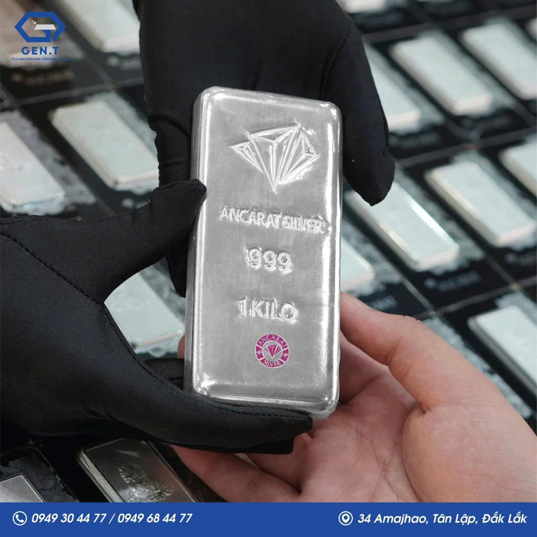 bạc thỏi 2025 Ancarat 999 (1kg) - Tiệm bạc uy tín tại Đắk Lắk